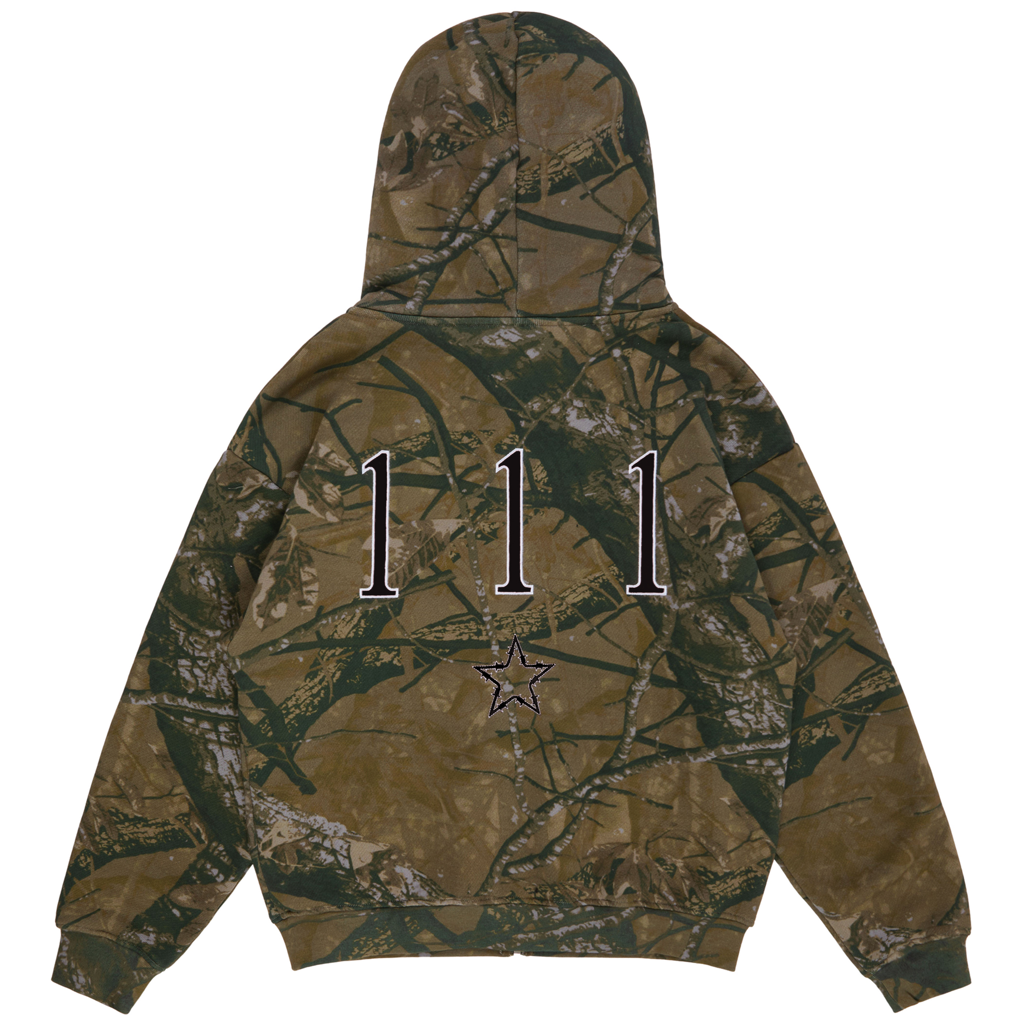 CAMO 111 ZIP HOODIE - BLACK