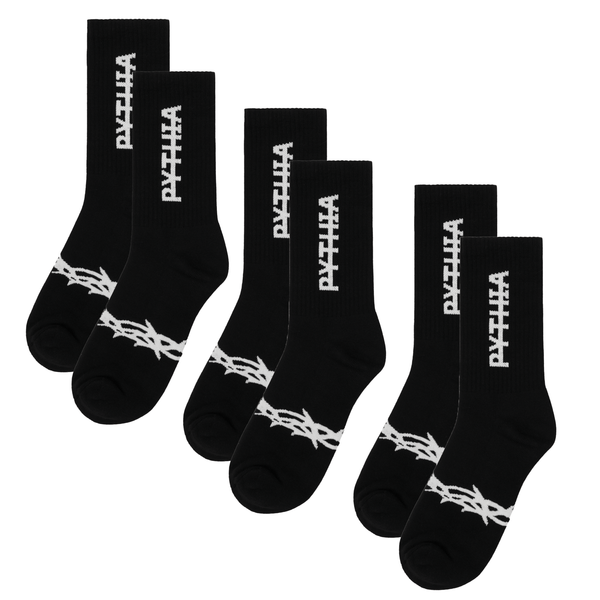 LOGO CREW SOCKS 3-PACK - BLACK
