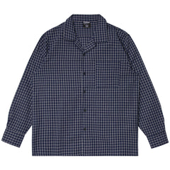 TEXTURED FLANNEL BUTTON-UP -  NAVY