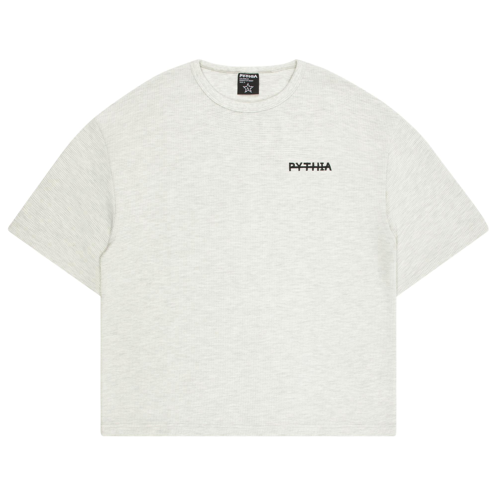 FRAME WAFFLE TEE - HEATHER GREY