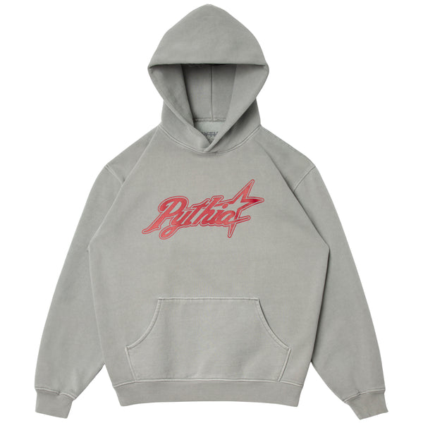 CURSIVE LOGO HOODIE - CEMENT