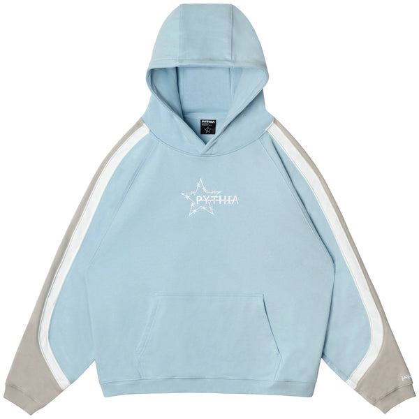 OVERSIZED PANEL HOODIE - BABY BLUE