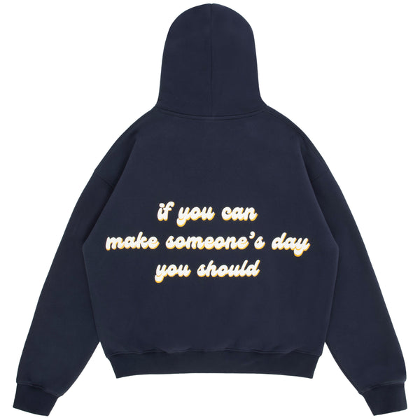 MAKE SOMEONE'S DAY HOODIE - NAVY – PYTHIA MAKE SOMEONE'S DAY HOODIE - NAVY – PYTHIA