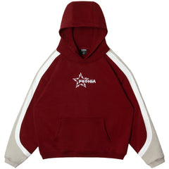 OVERSIZED PANEL HOODIE - MAROON