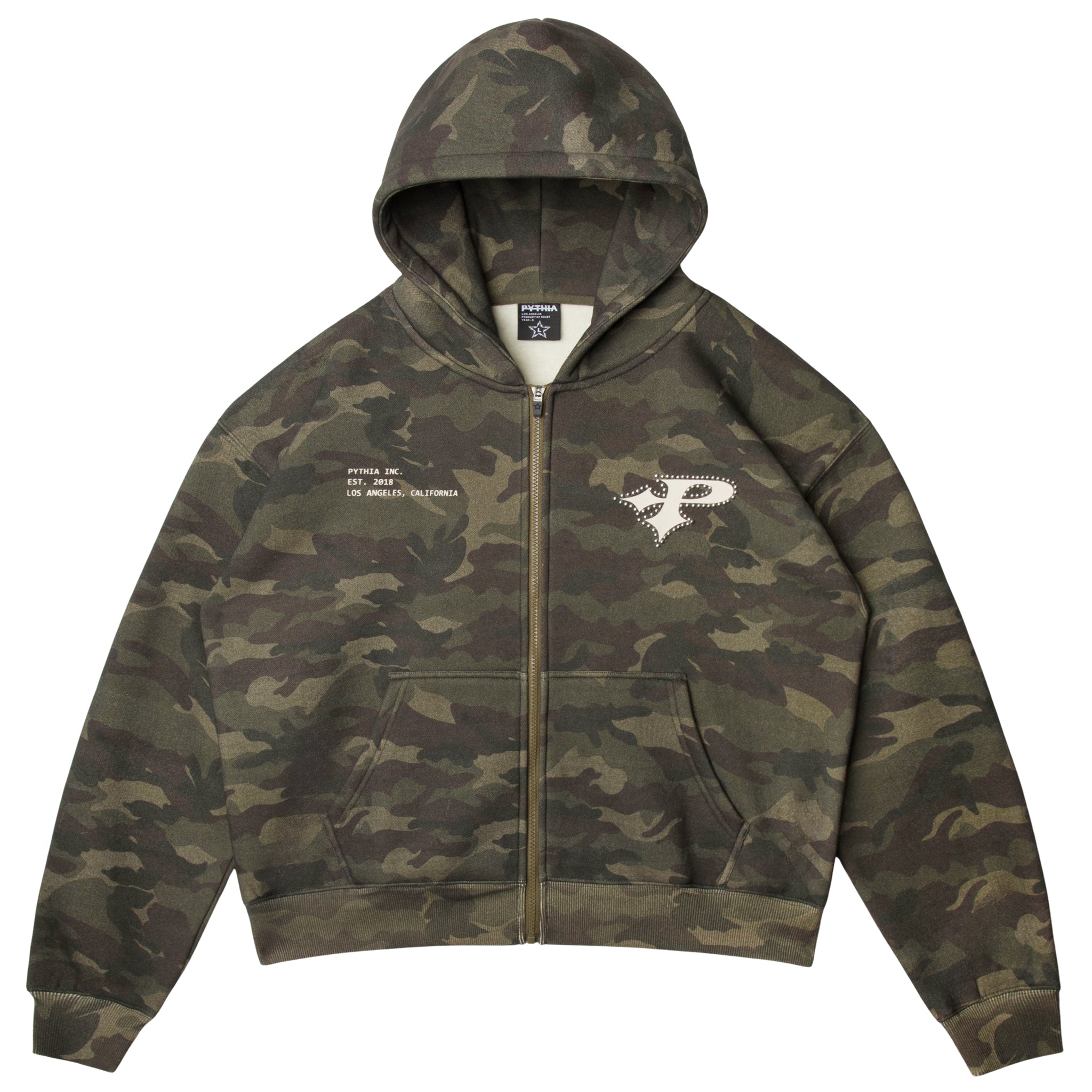 CAMO 111 ZIP HOODIE - PINK – PYTHIA