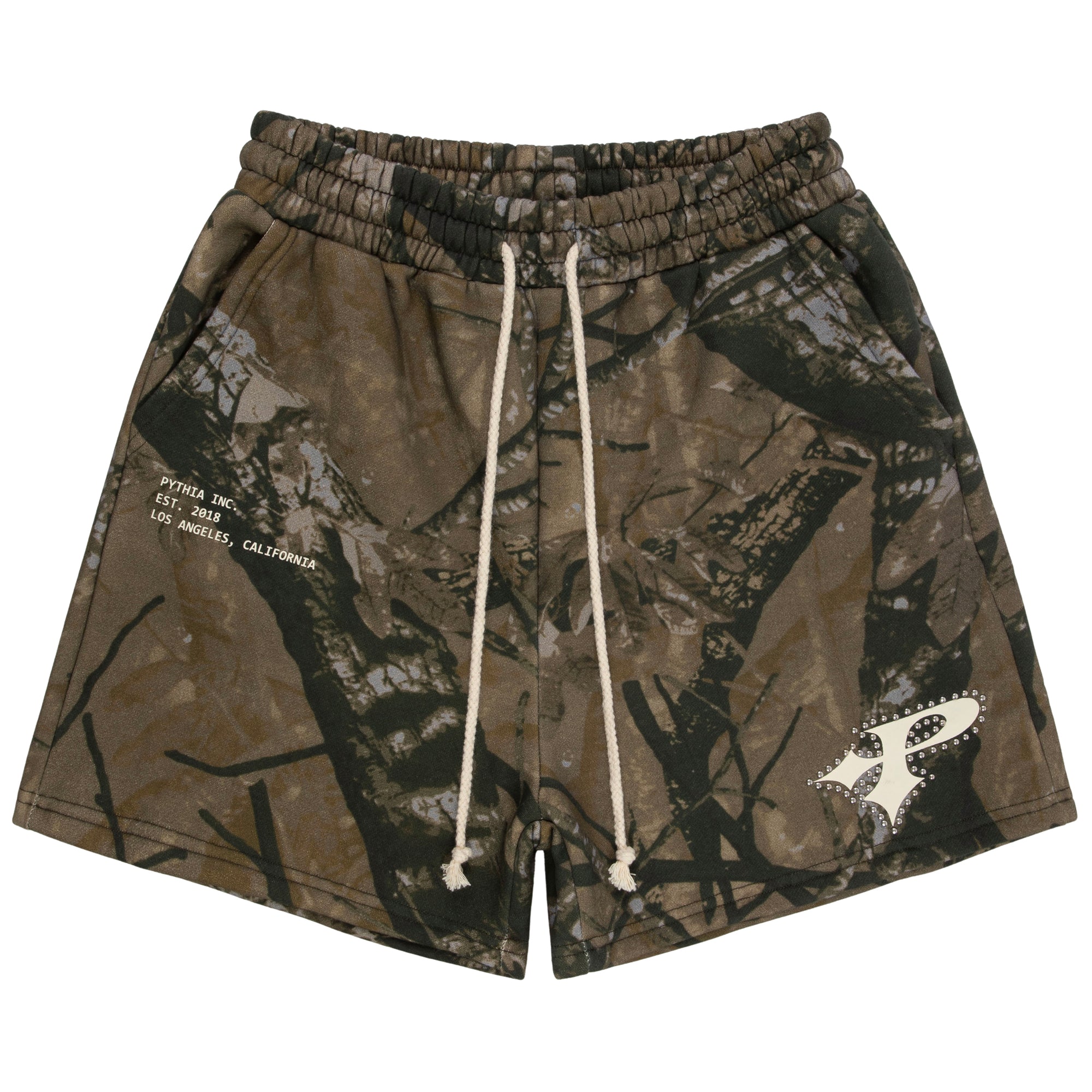 STUDDED SWEAT SHORT - CAMO