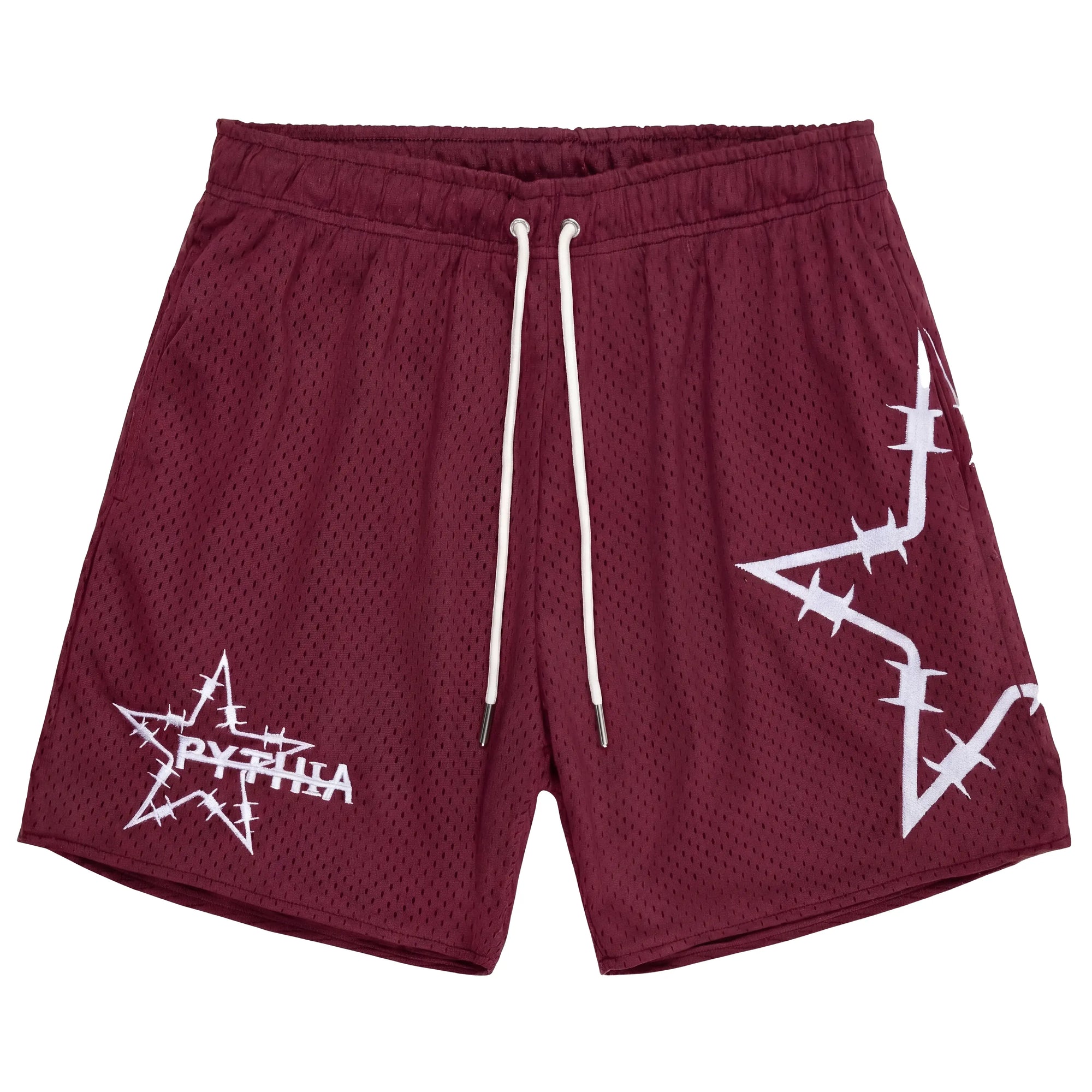BARBED STAR MESH SHORTS - MAROON