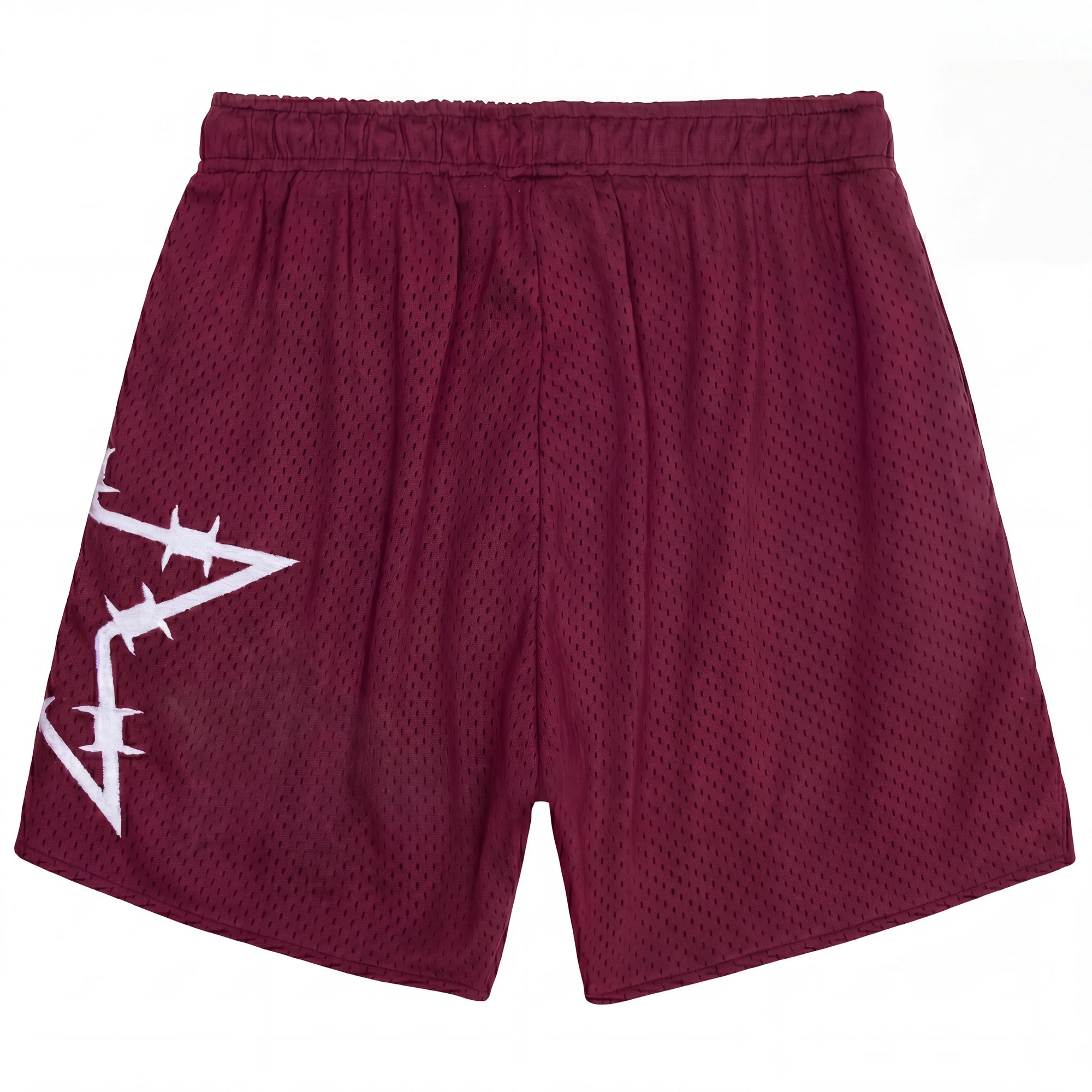 BARBED STAR MESH SHORTS - MAROON