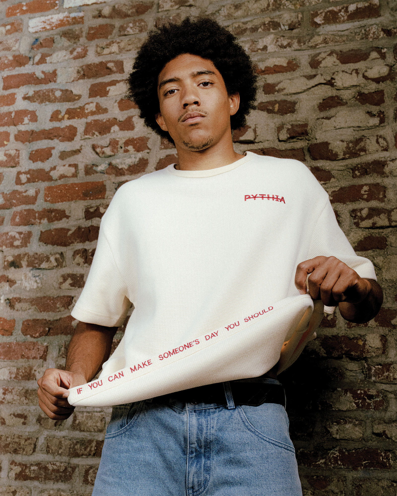 FRAME WAFFLE TEE - OFF WHITE