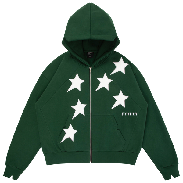 PINE PERIPHERAL STAR ZIP-UP HOODIE