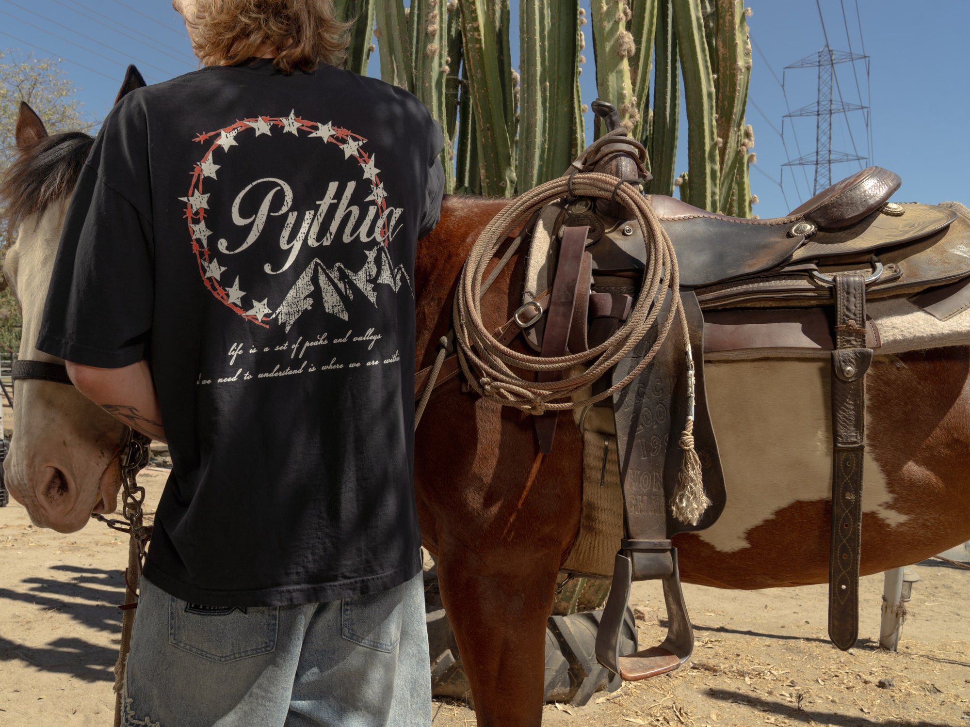 PEAKS AND VALLEYS TEE - WASHED BLACK