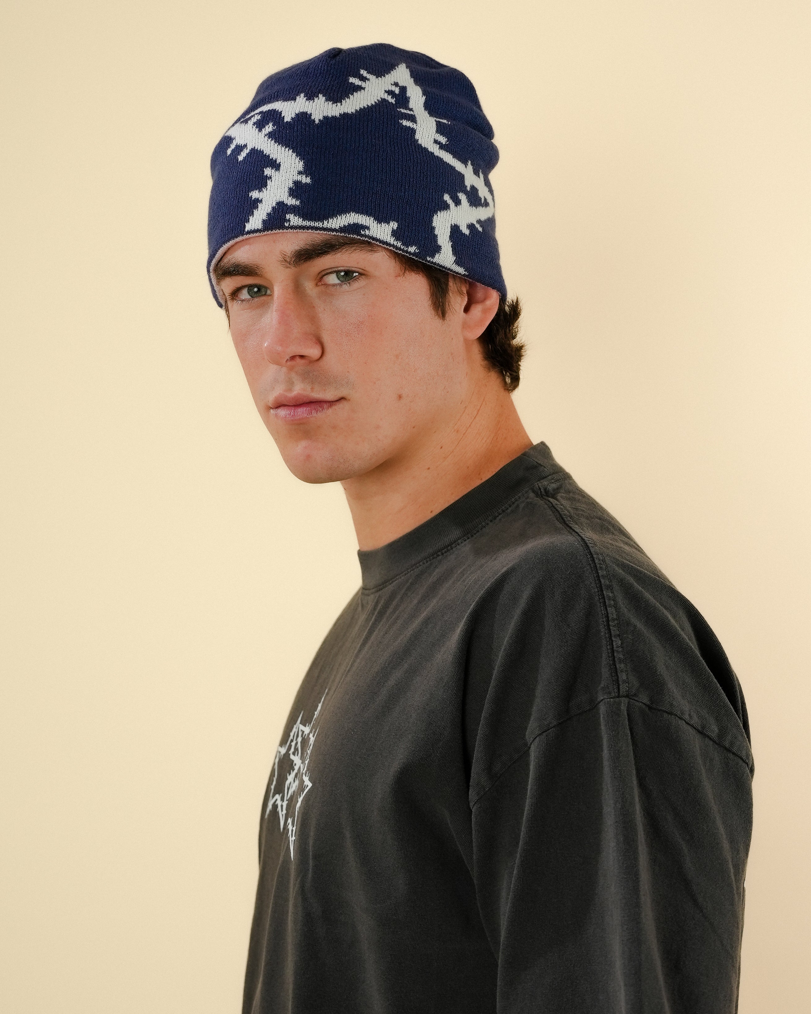 REVERSIBLE BEANIE - NAVY/PINK – PYTHIA REVERSIBLE BEANIE - NAVY/PINK – PYTHIA