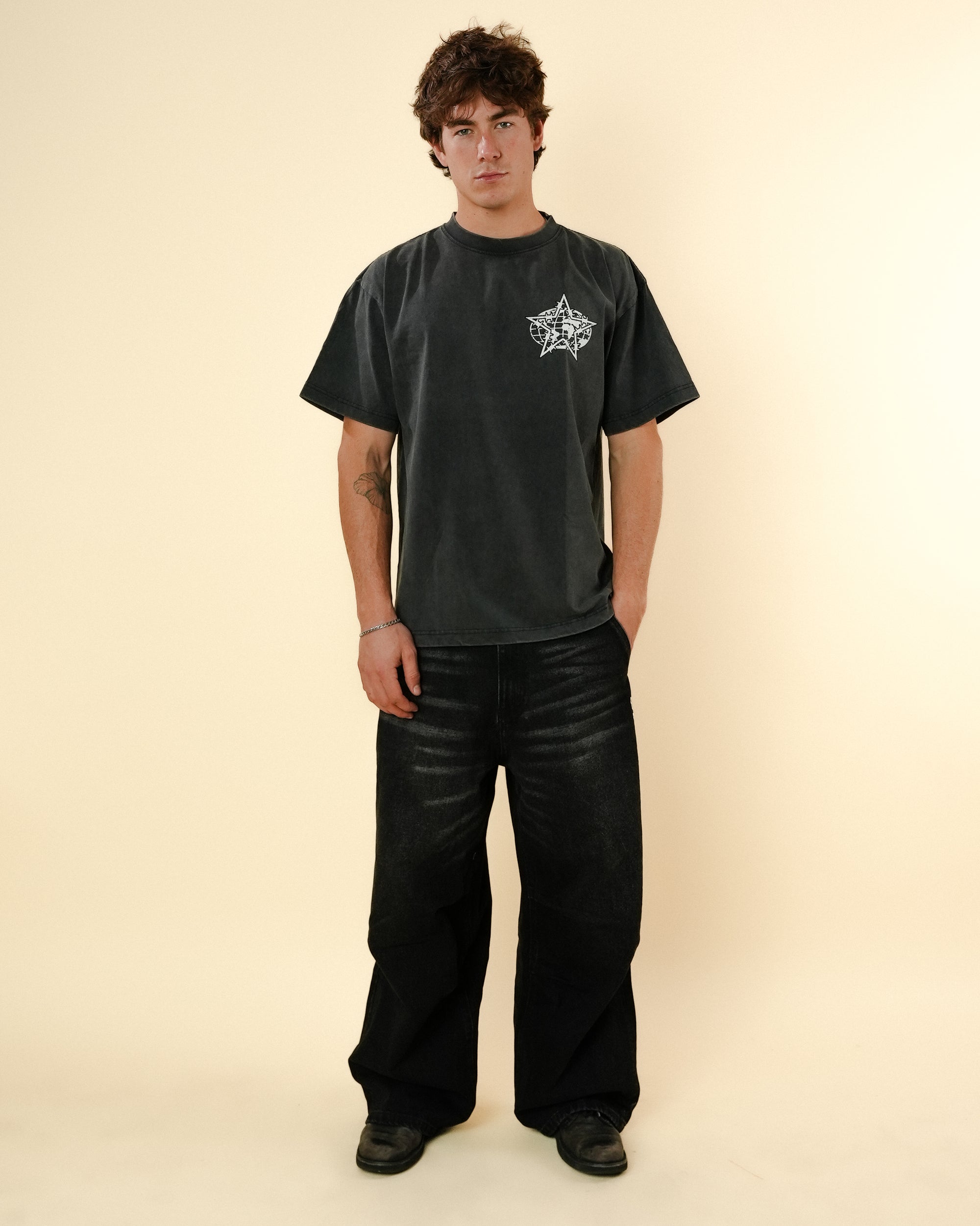 WORLD CUP TEE - WASHED BLACK