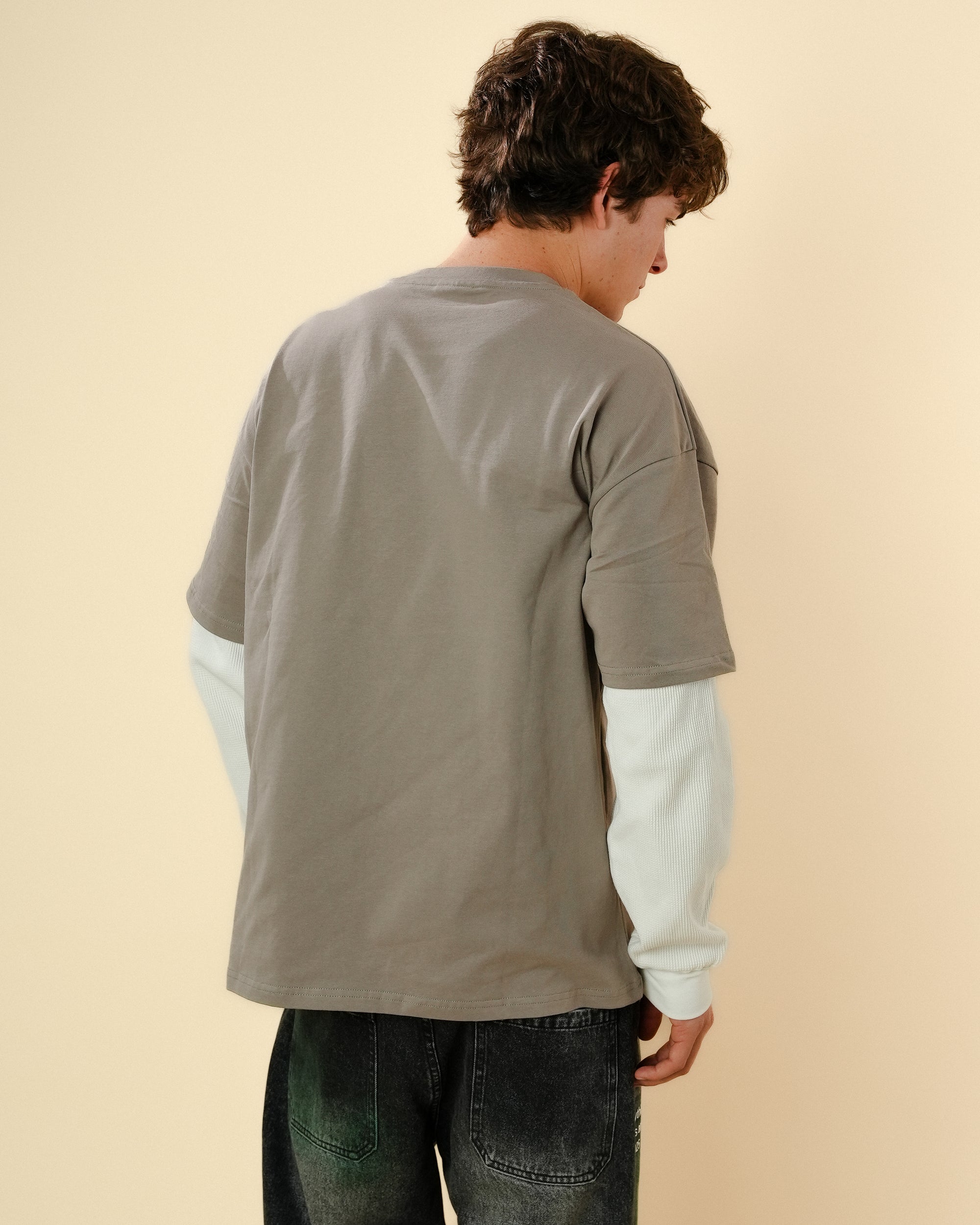 TWOFER WAFFLE LONG-SLEEVE - GREY