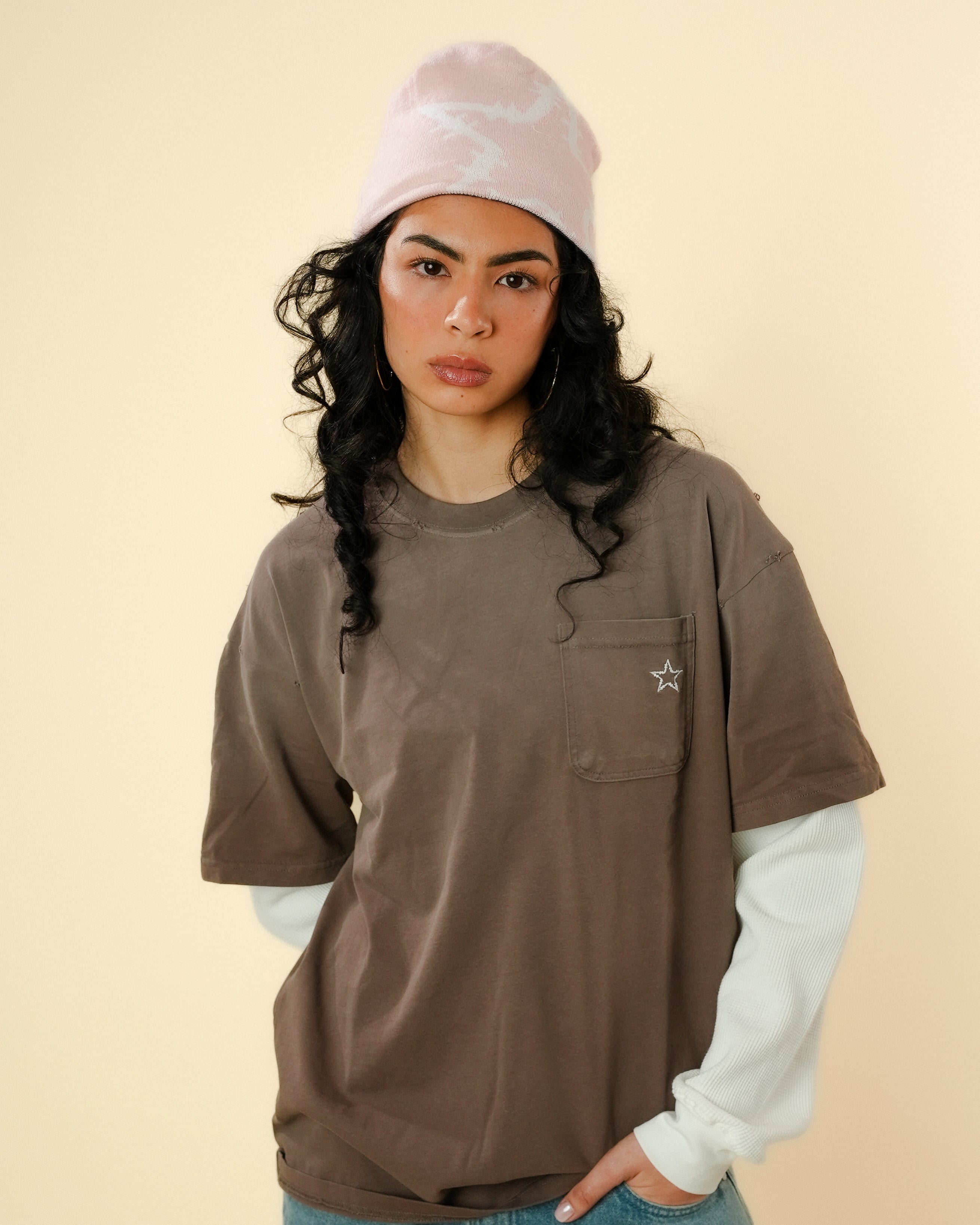 TWOFER WAFFLE LONG-SLEEVE - VINTAGE BROWN – PYTHIA