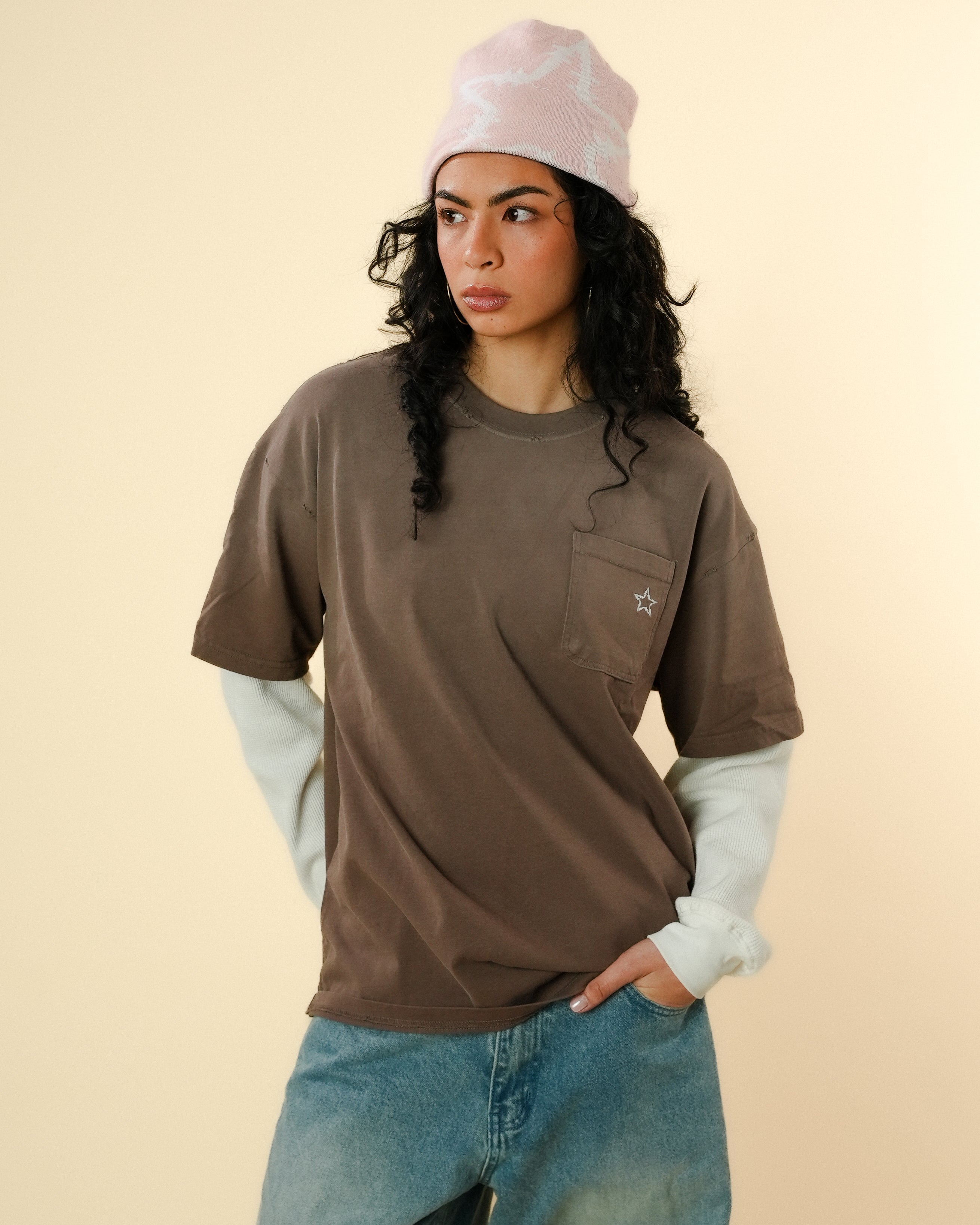 TWOFER WAFFLE LONG-SLEEVE - VINTAGE BROWN – PYTHIA