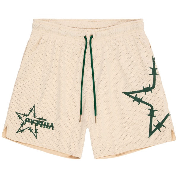 BARBWIRE STAR MESH SHORTS - SAND