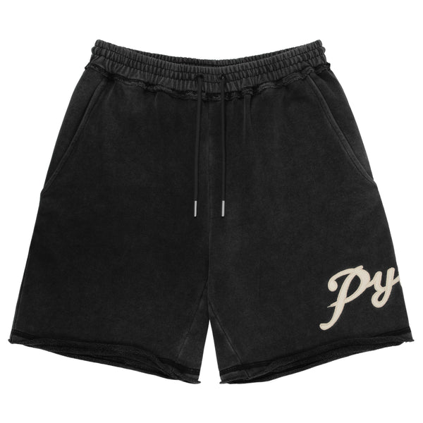 AGED SCRIPT SHORTS - BLACK – PYTHIA