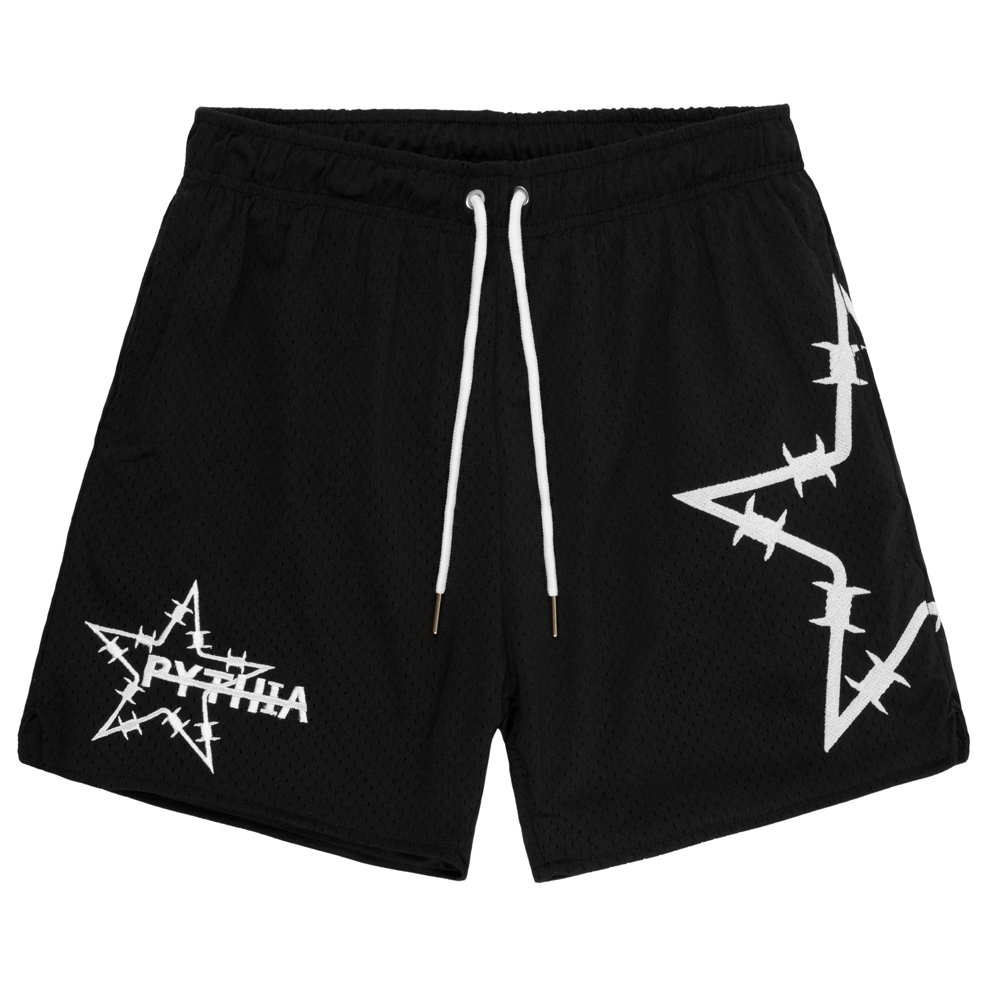 BARBWIRE STAR MESH SHORTS - BLACK