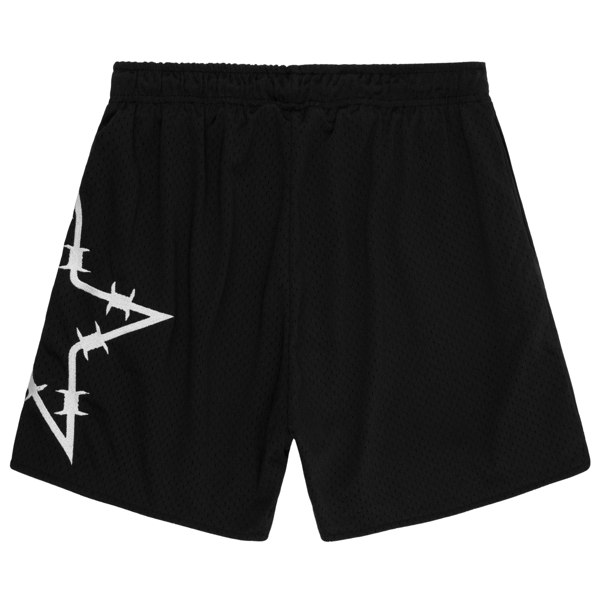 BARBWIRE STAR MESH SHORTS - BLACK