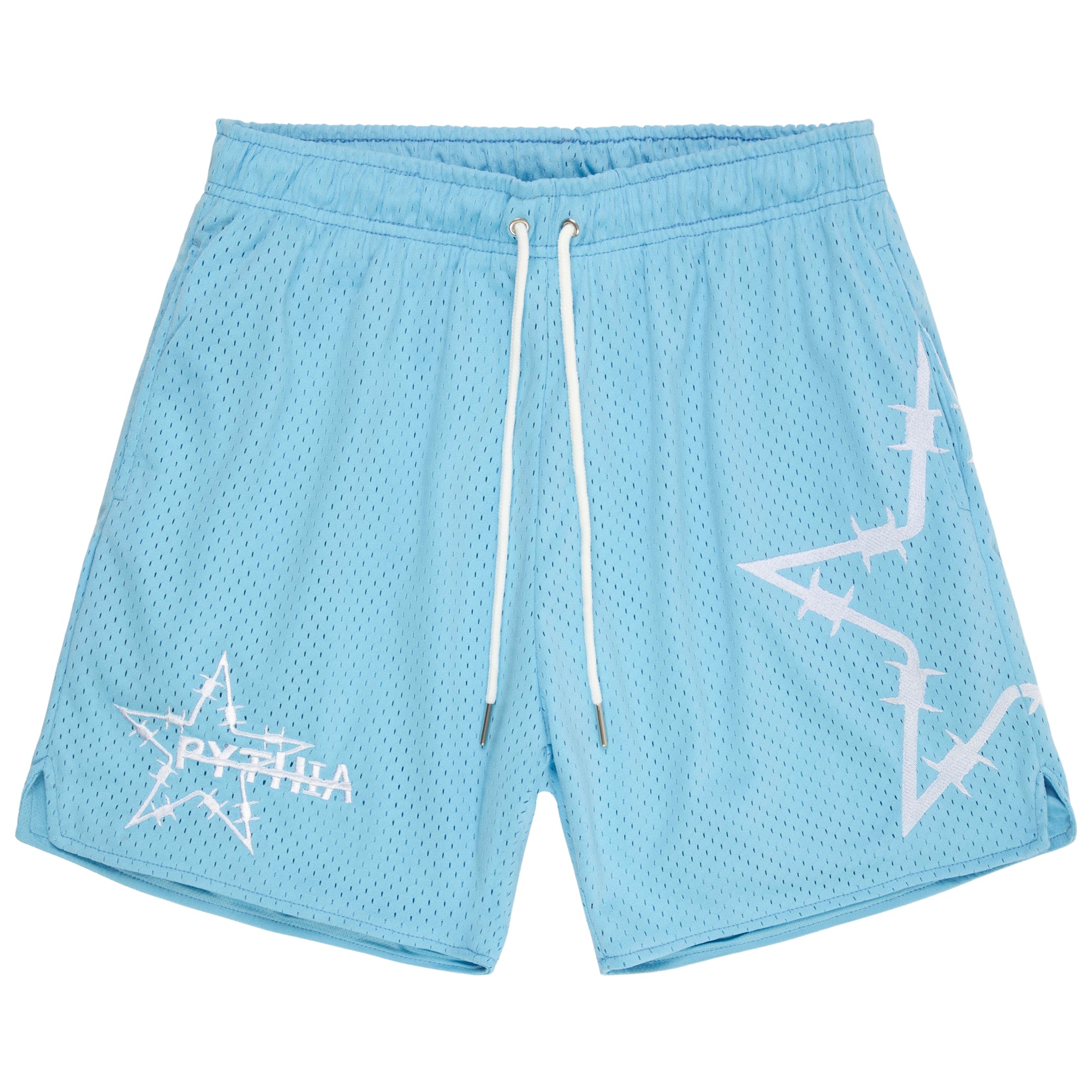 BARBWIRE STAR MESH SHORTS - CAROLINA BLUE