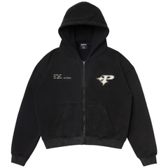 STUDDED LOGO HOODIE - WASHED BLACK