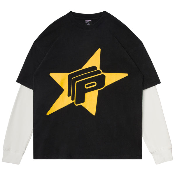 TWOFER WAFFLE LONG-SLEEVE - LOGO/VINTAGE BLACK