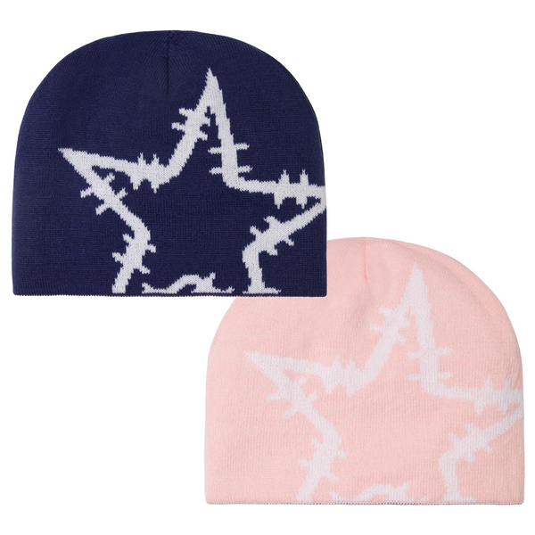 REVERSIBLE BEANIE - NAVY/PINK – PYTHIA