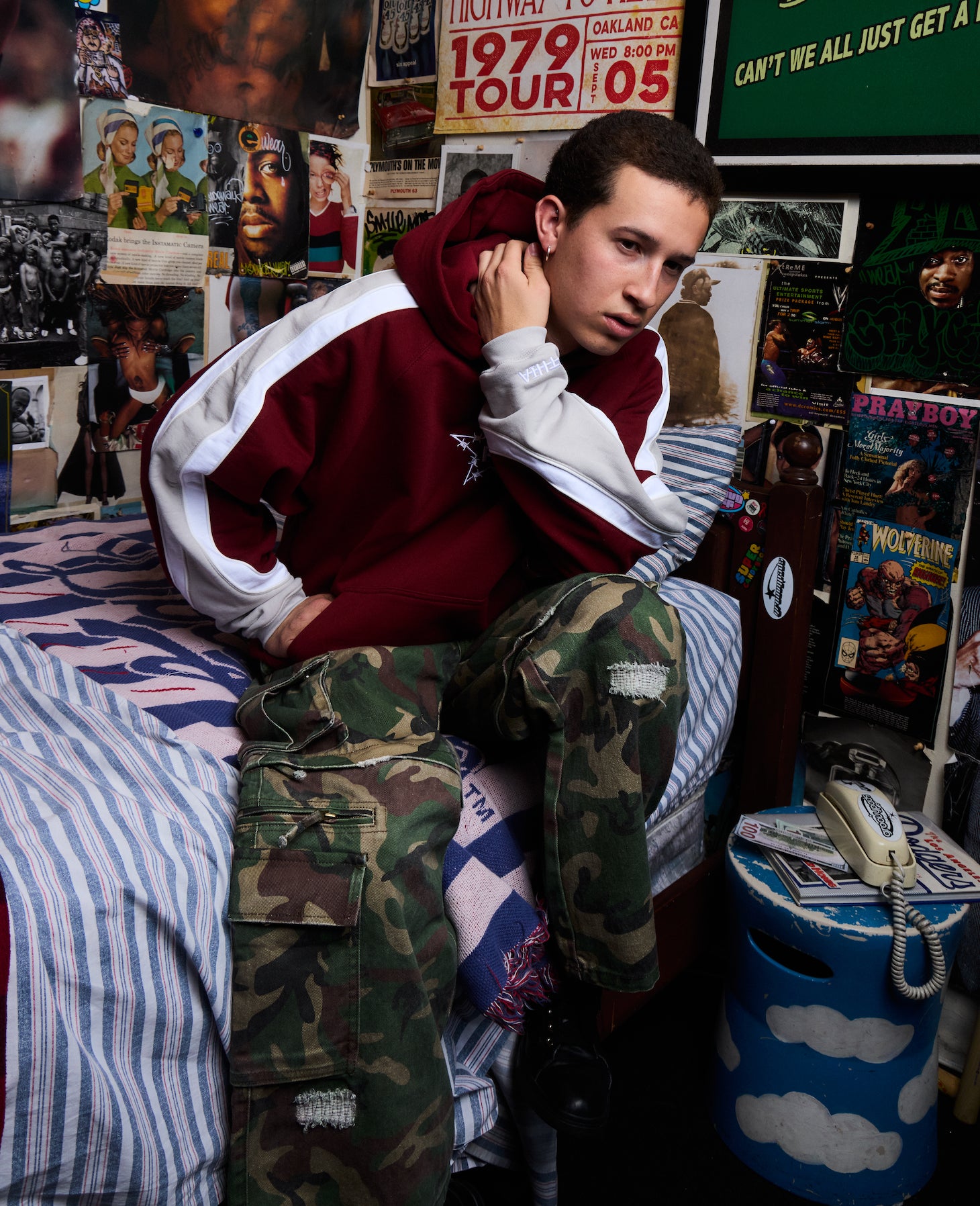 OVERSIZED PANEL HOODIE - MAROON